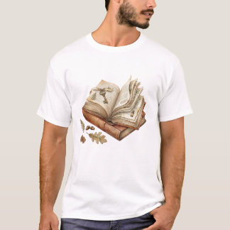 Camiseta Livro Aberto Antigo com Histórias da Chave Mágica