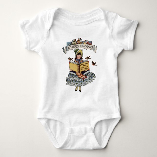 Camiseta Livro Antigo Criança com Papai Noel (Frente)