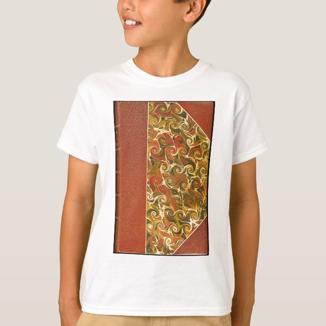 Camiseta Livro Antiquado Elegante, Padrão de espiral do Orn (Frente)
