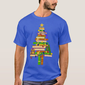 Camiseta Livro Árvore de Natal Luz Leitura Livros Bibliotec