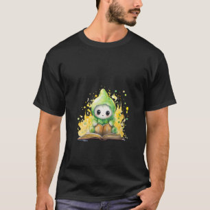 Camiseta livro assustador de cor d'água lendo fantasma V Ne