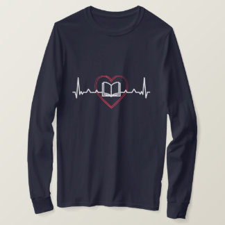 CAMISETA LIVRO COM LINHA DE HEARBEAT