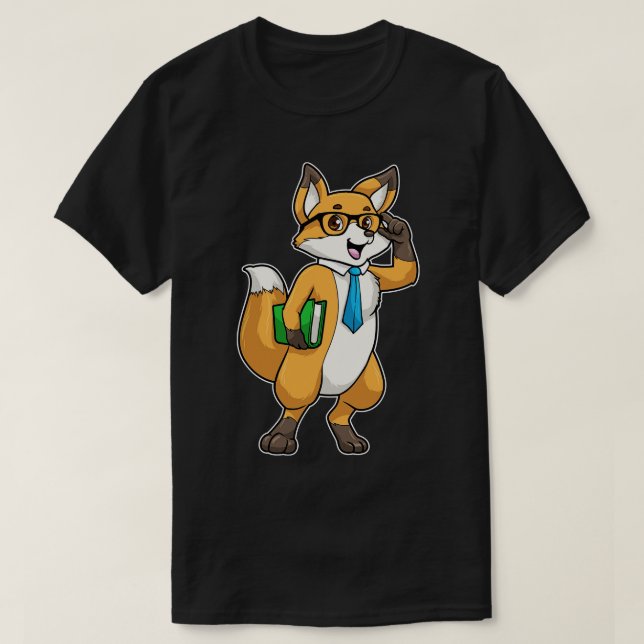 Camiseta Livro da Raposa como Nerd com Óculos (Frente do Design)