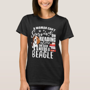 Camiseta Livro De Beagles Lendo Pet De Cachorro Para Mulher