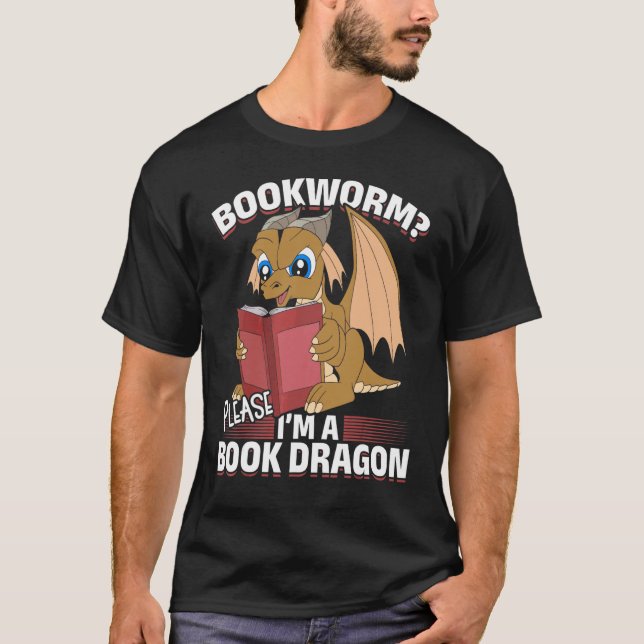 Camiseta Livro De Bookworms Lendo Fantasia Dragão Livro Cud (Frente)
