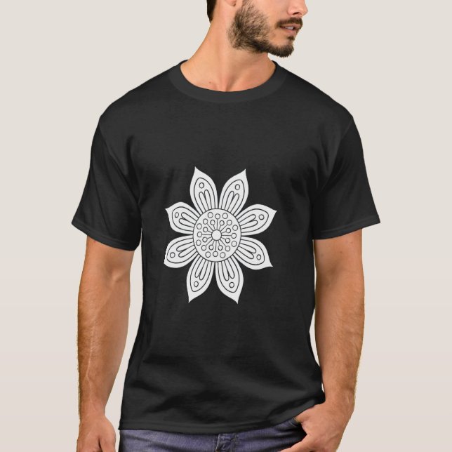 Camiseta Livro de Colorir Flor (Frente)