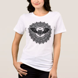 Camiseta Livro de Colorir Morcego Mandala