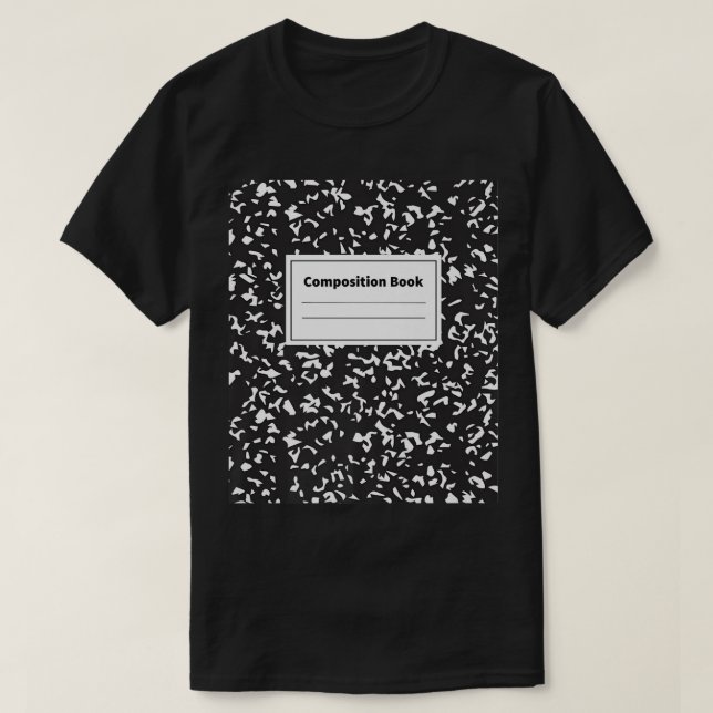 Camiseta Livro de Composição - Notebook, Escola, Classe (Frente do Design)
