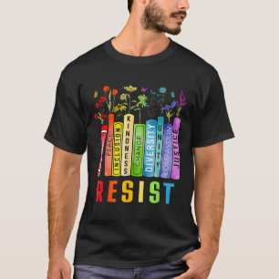 Camiseta Livro de Direitos Iguais Flor Trump Direitos das M