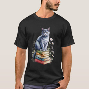 Camiseta Livro de Flores de Minhoca de Gato Cartuxo Chartre