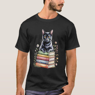 Camiseta Livro de Flores de Minhoca de Gato de Bombaim Livr