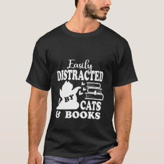 Camiseta Livro de Gatos Bonitos, facilmente distraído por G