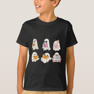 Camiseta Livro de Leitura Bonito de Halloween Cai Ghost Aut