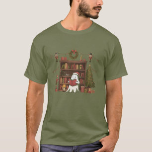 Camiseta Livro de Leitura de Fantasma Fofo Leitura de Natal