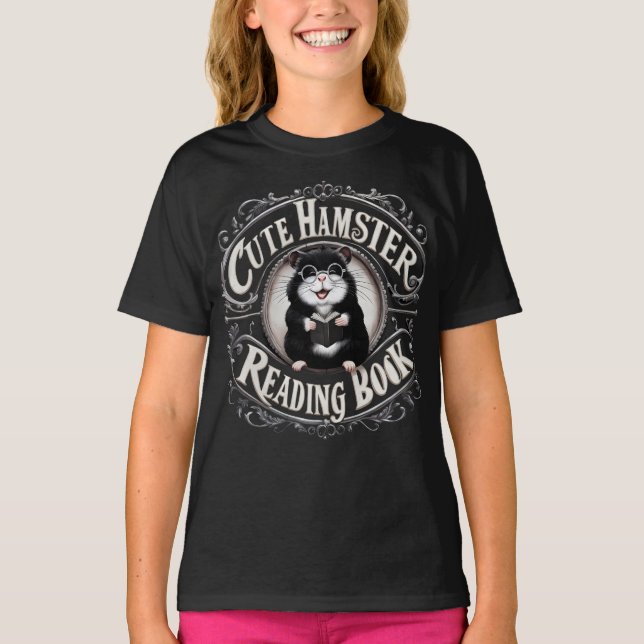 Camiseta livro de leitura de hamster (Frente)
