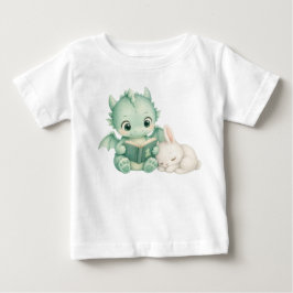 Camiseta Livro de Leitura do Bebê Dragão para Crianças