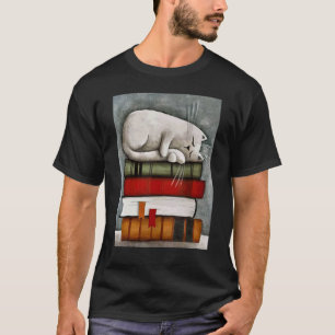 Camiseta Livro de Livros Bibliotecários Gato em Livros