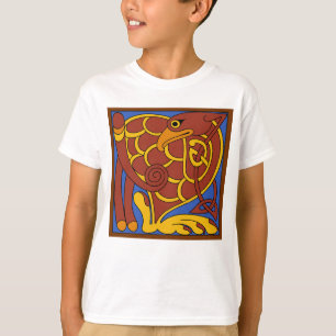 Camiseta Livro De Pássaro Medieval Do Nó Celta Kells