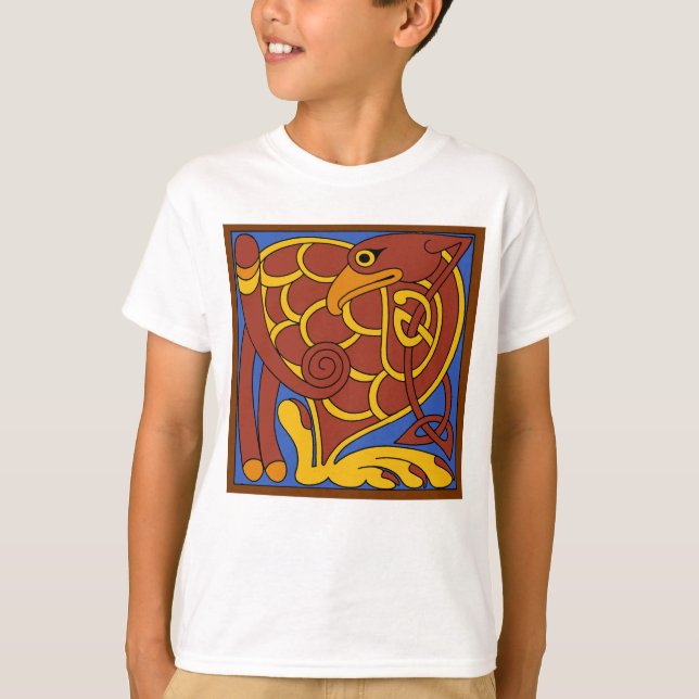 Camiseta Livro De Pássaro Medieval Do Nó Celta Kells (Frente)
