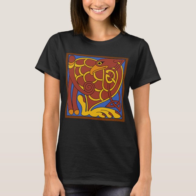 Camiseta Livro De Pássaro Medieval Do Nó Celta Kells (Frente)