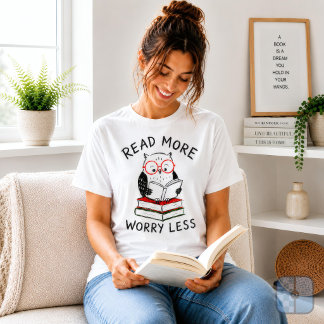 Camiseta Livro do Amante da Coruja Leia Mais Preocupe Menos