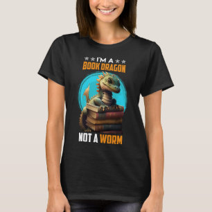 Camiseta Livro do amante Dragão Lendo o worm de amigos Bo