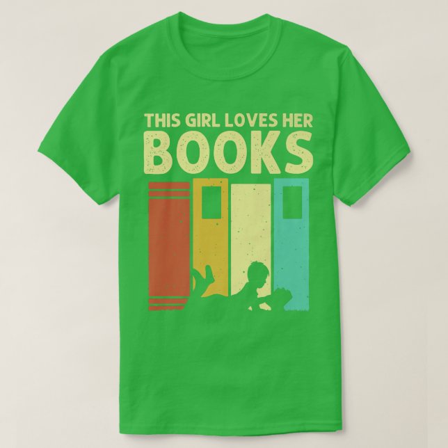 Camiseta Livro Engraçado Design Crianças Meninas Lendo Leit (Frente do Design)