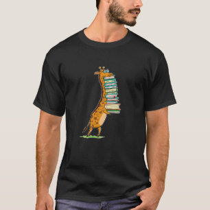 Camiseta Livro Engraçado Lendo Girafa Eu Amo Minha Bibliote