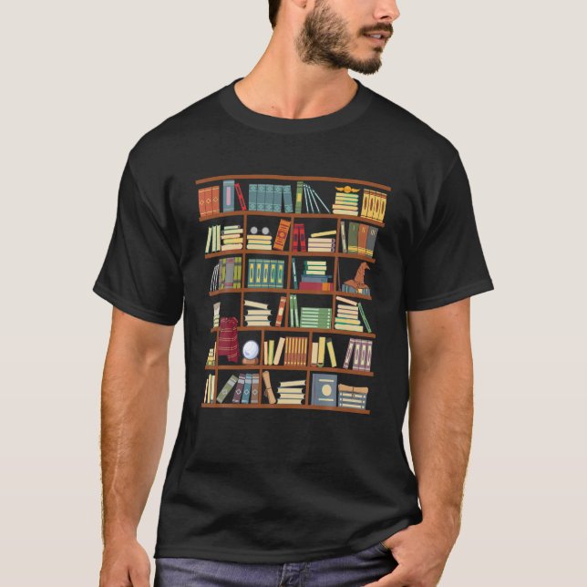 Camiseta Livro Engraçado Lendo Homens-Presentes Bibliotecár (Frente)