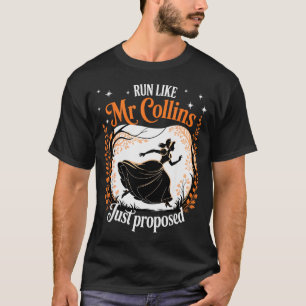 Camiseta Livro Engraçado Meme Corra Como Se O Sr. Collins T