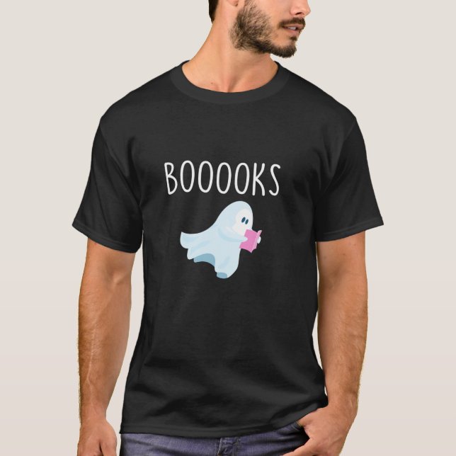 Camiseta Livro Ghost Bonito Lendo Figurino de Professora do (Frente)