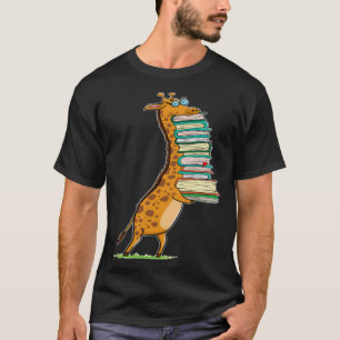 Camiseta Livro Lendo Girafa Eu Amo Minha Biblioteca