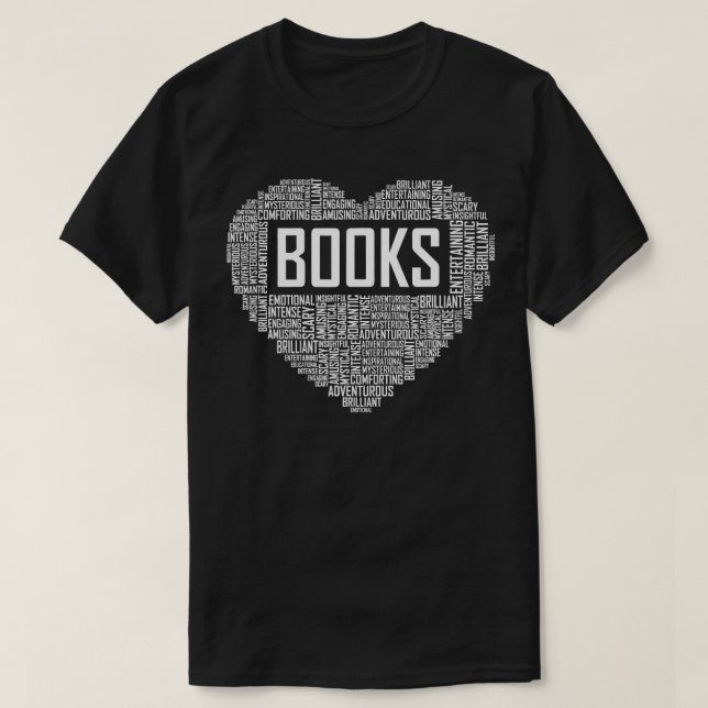 Camiseta Livro Lover Heart Gift Bookworm Oferece Leitura de (Frente do Design)