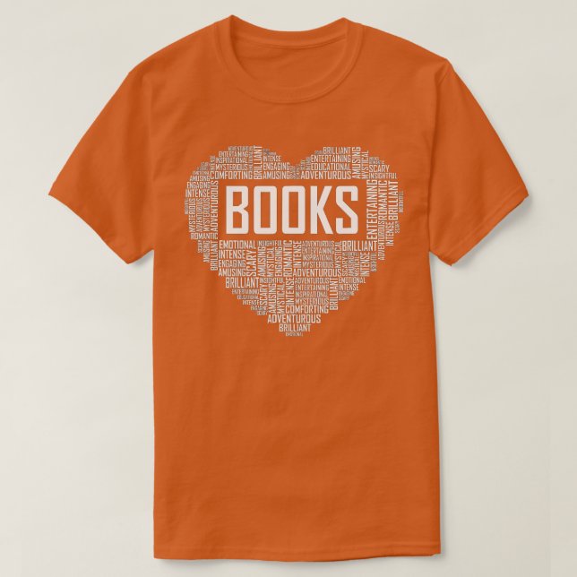 Camiseta Livro Lover Heart Gift Bookworm Oferece Leitura de (Frente do Design)