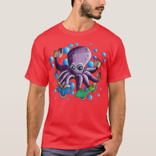Camiseta Livro Lover Lide Livro Lulas Polvo Octopus Adora L