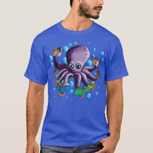 Camiseta Livro Lover Lide Livro Lulas Polvo Octopus Adora L