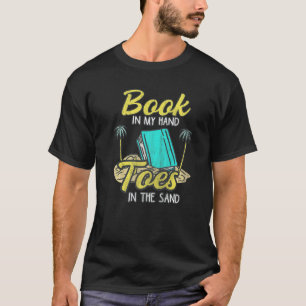 Camiseta Livro Na Minha Mão Dedos Do Pé Na Areia Leitura De