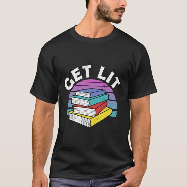 Camiseta Livro Presente Obter Lit Literary Gift Book Festa  (Frente)