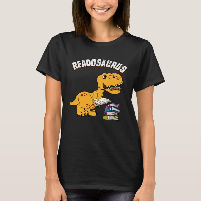 Camiseta Livro Readosauro Dinossauro Biblioteca Leitura (Frente)
