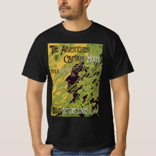 Camiseta Livro Vintage Art Nouveau, Capitão Horn Adventures