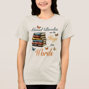Camiseta Livros Abraços Palavras & Bibliotecárias leitoras