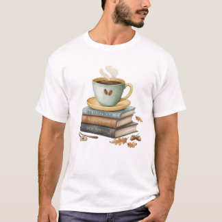Camiseta Livros Aconchegantes de Aquarela A Hora Silenciosa