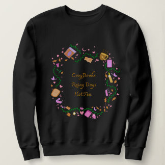 Camiseta Livros Aconchegantes, Dias Chuvosos, Chá Quente