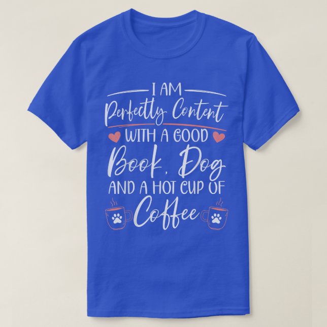 Camiseta Livros Cães Café Leitura de Bookworm (Frente do Design)