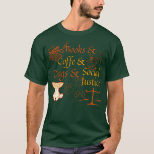 Camiseta Livros, café, cães e justiça social 125