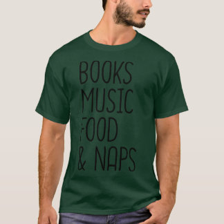 Camiseta Livros, Comida De Música E Novatos 2