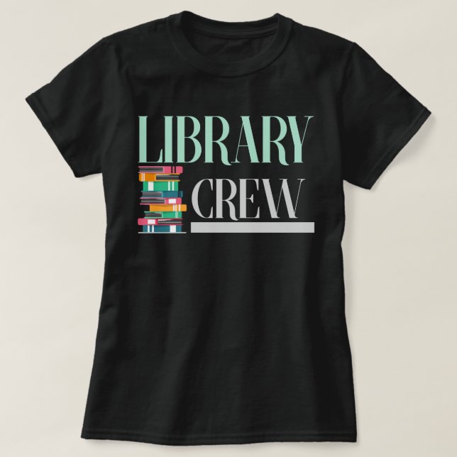 Camiseta Livros Da Equipe Da Biblioteca Lendo Engraçado Bib (Frente do Design)