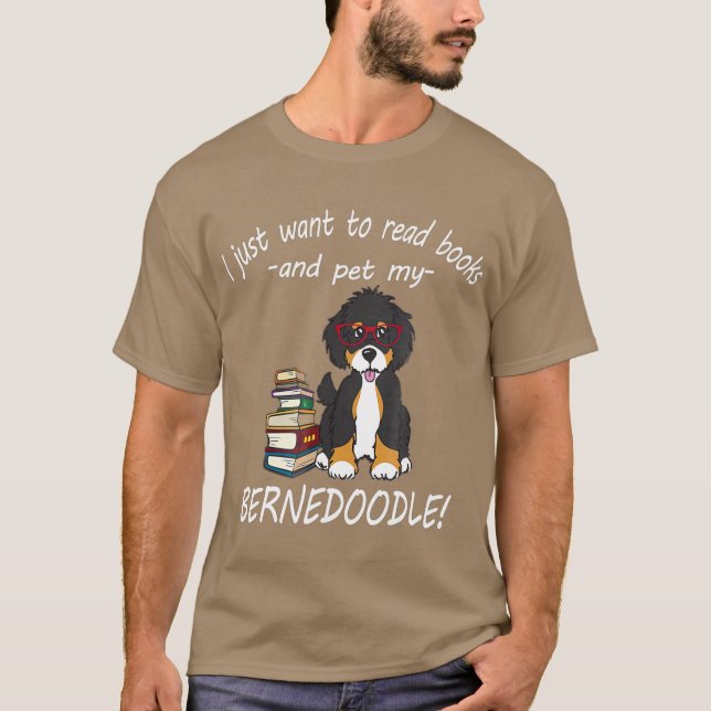 Camiseta Livros de Bernedoodle (Frente)