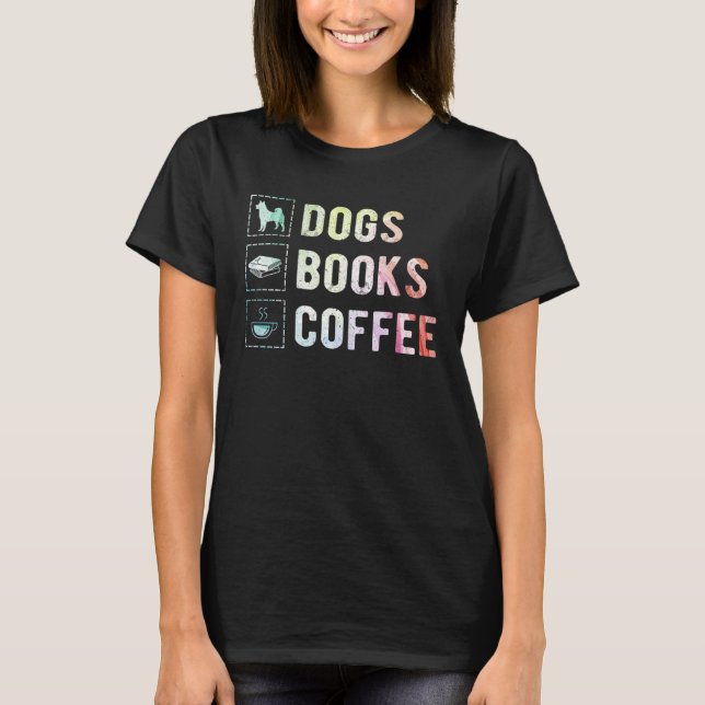 Camiseta Livros De Cães E Café (Frente)