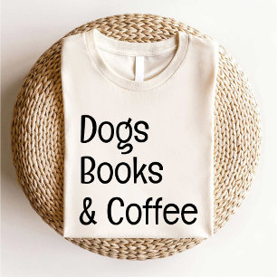 Camiseta Livros de Cães e Café Passe branco simples